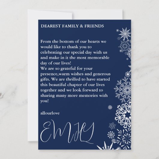 Marine winter Forest Pine bruiloft Bedankkaart (Achterkant)