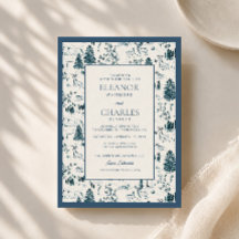 Marine Winter Toile Berghuwelijksuitnodiging