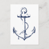 Marine wit anker bruiloft detail informatiekaartje (Achterkant)