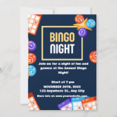 Marine Wit Bingo Nacht Feest Uitnodiging (Voorkant)