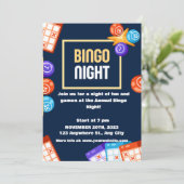 Marine Wit Bingo Nacht Feest Uitnodiging (Staand voorkant)