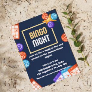 Marine Wit Bingo Nacht Feest Uitnodiging