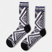 Marine wit Boho patroon Sokken (Links)