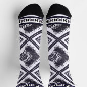 Marine wit Boho patroon Sokken (Top)