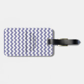 Marine Wit Chevron Wit Quatrefoil Monogram Bagagelabel (Achterkant horizontaal)