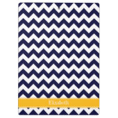 Marine Wit Chevron ZigZag Guldenroede Naam Monogra Klembord (Achterkant)