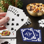 Marine Wit Diamant Monogram Lettertype Griekse Sle Pokerkaarten (Insitu)