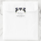 Marine & Wit Elegant Bruiloft Dank u Vierkante Sticker (Tas)