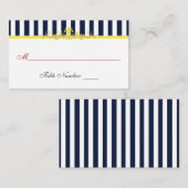 Marine, wit, geel, rood gestreepte plaatskaart plaatskaartje (Voorkant / Achterkant)