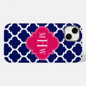 Marine Wit Marokkaans #5 Framboos 3 Initiele Monog Case-Mate iPhone Case (Achterkant (horizontaal))