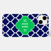 Marine Wit Marokkaans #5 Smaragd 3 Initiaal Monogr Case-Mate iPhone Case (Achterkant (horizontaal))