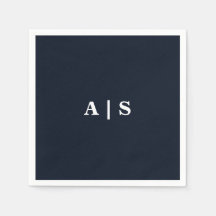 Marine & Wit Monogram Huwelijkscocktail