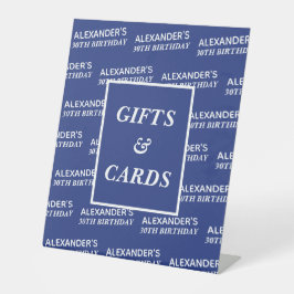 Marine Wit Naam Leeftijd Verjaardag Cadeaus en Kaa Reclamebord Met Voetstuk