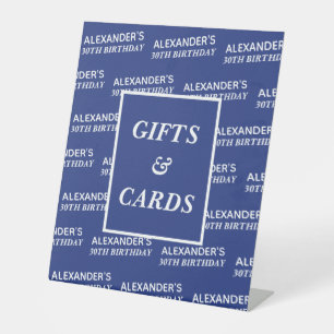 Marine Wit Naam Leeftijd Verjaardag Cadeaus en Kaa Reclamebord Met Voetstuk