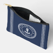 Marine & Wit Nautisch Anker Stripe Boot Naam Etui (Open)