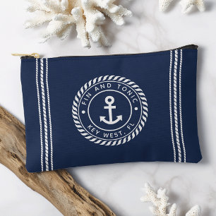 Marine & Wit Nautisch Anker Stripe Boot Naam Etui