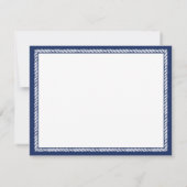 Marine & Wit Nautisch Ankertouw Gepersonaliseerd Notitiekaartje (Achterkant)