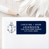 Marine + Wit Nautische Schets Anker Paar | Etiket (Insitu)