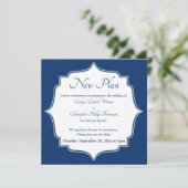 Marine Wit Nieuwe datum uitgestelde trouwaankondig Kaart (Staand voorkant)
