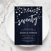 Marine Wit Rustiek Hout 70e Verjaardagsfeest Kaart