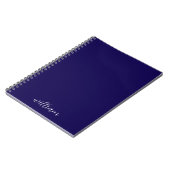 Marine wit script meisjes monogram cadeau notitieb notitieboek (Linkerzijde)