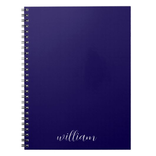 Marine wit script meisjes monogram cadeau notitieb notitieboek (Voorkant)