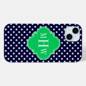 Marine Wit Stip Smaragd Vierblad 3 Monogram Case-Mate iPhone Case (Achterkant (horizontaal))