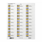 Marine Wit Streep Ananas Lint Naam Initiaal Etiket (Full Sheet)