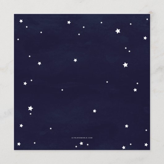 Marine/Wit Verspreid Sterren Vierkant/Rond Hallowe Menu (Achterkant)