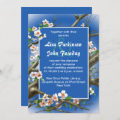 Marine - Witte bloem bruiloft Kaart (Voorkant / Achterkant)