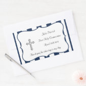 Marine & Witte Communie Sticker (Envelop)