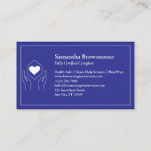 Marine Witte Hand Hart Minimale Verzorger Visitekaartje (Achterkant)