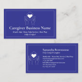 Marine Witte Hand Hart Minimale Verzorger Visitekaartje (Voorkant / Achterkant)