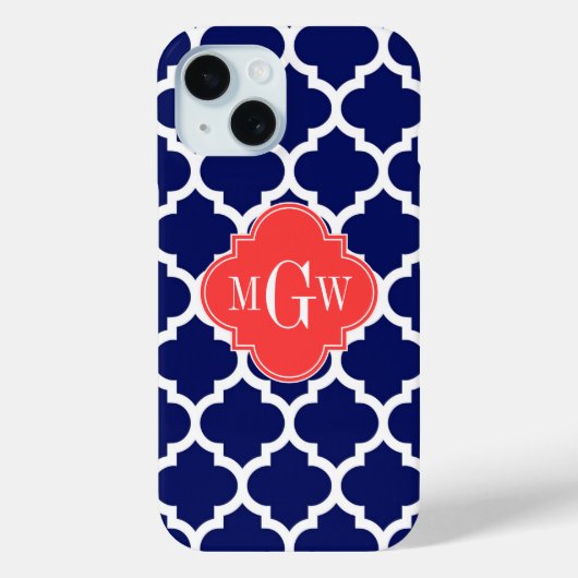 Marine Witte Marokkaanse #5 Koraalrood 3 Initiele Case-Mate iPhone Case (Achterkant)