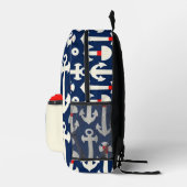 Marine witte nautische  anker reizen bedrukte rugzak (Rechts)