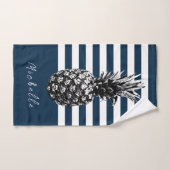 Marine & Witte Streep Ananas | Aangepast Handdoek (Handdoek)