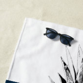 Marine & Witte Streep Ananas | Aangepast Strandlaken (In situ)