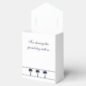 Marine Witte Tropische Palmboom Kustbruiloft Bedankdoosjes (Geopend)