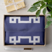 Marine Witte Wing Schrift Monogram Griekse Sleutel Tissuepapier (Geschenk)