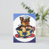 Marine Yorkie Poo Briefkaart (Staand voorkant)