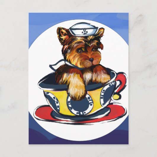Marine Yorkie Poo Briefkaart (Voorkant)
