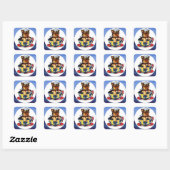 Marine Yorkie Poo Vierkante Sticker (Vel)