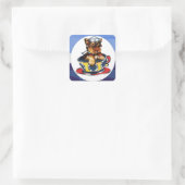Marine Yorkie Poo Vierkante Sticker (Tas)