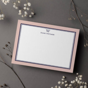 MARINE & ZALM Klassieke Monogram Dubbel Frame Notitiekaartje
