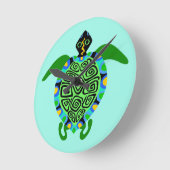 Marine Zee SCHILDPAD - Dierenvriend - Aqua blauw Ronde Klok (Hoek)