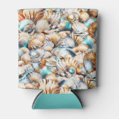 Marine zee shell parel iriserend nautisch patroon blikjeskoeler (Voorkant)