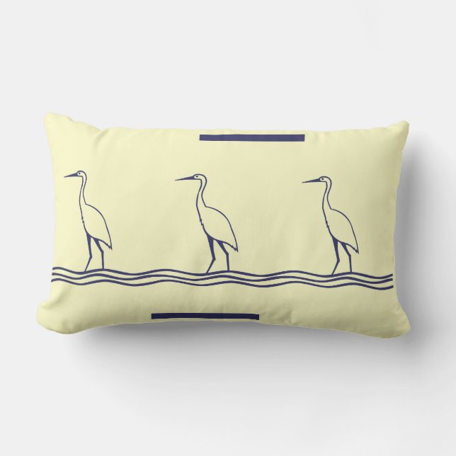 marine zee vogelreiger uit witte PILLOW kust Kussen (Voorkant)
