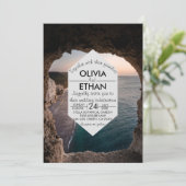 Marine Zeegezicht Strand Zee Zomer Bruiloft Kaart (Staand voorkant)