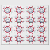 Marine zeilboot cadeaupapier (Vlak)