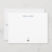 Marine zeilboot Classic Kust gepersonaliseerd Notitiekaartje (Voorkant)